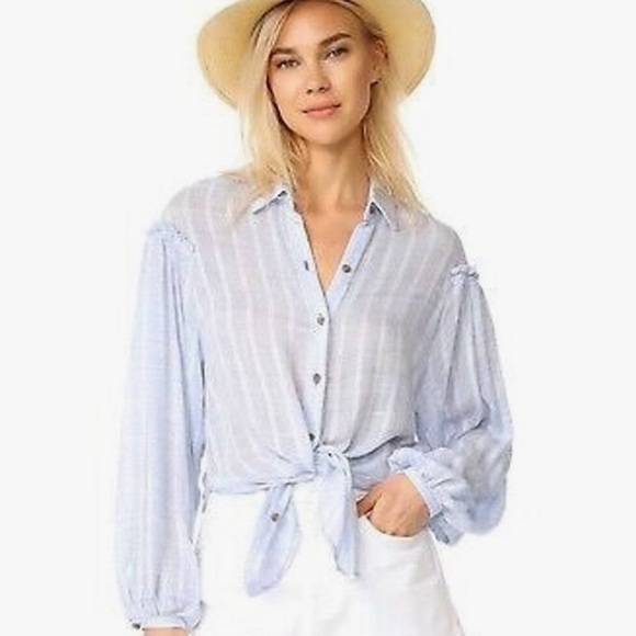 Free People Headed To The Highlands Button Up in Blue - Picture 2 of 6